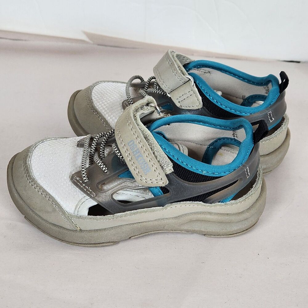Osh Kosh B'gosh Sport Sandals Toddler Boys 7M Closed Bump Toe Washable Blue Gray